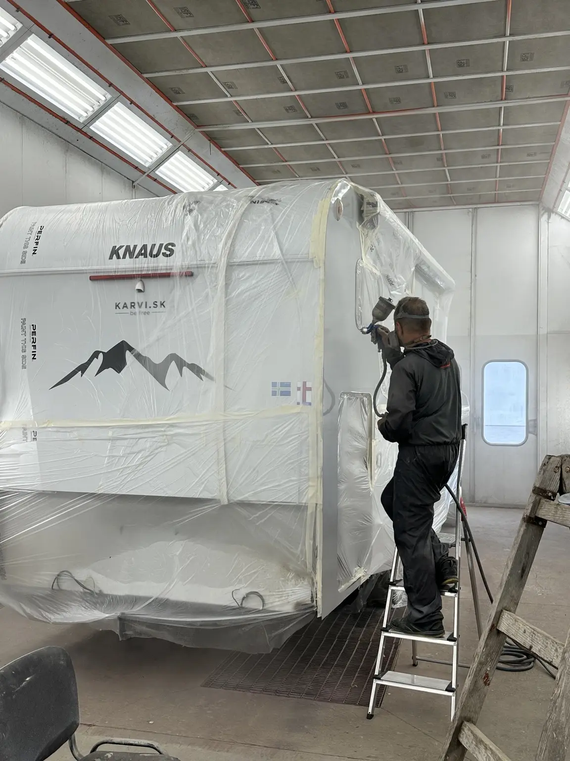 Professional refinishing in the paint booth
